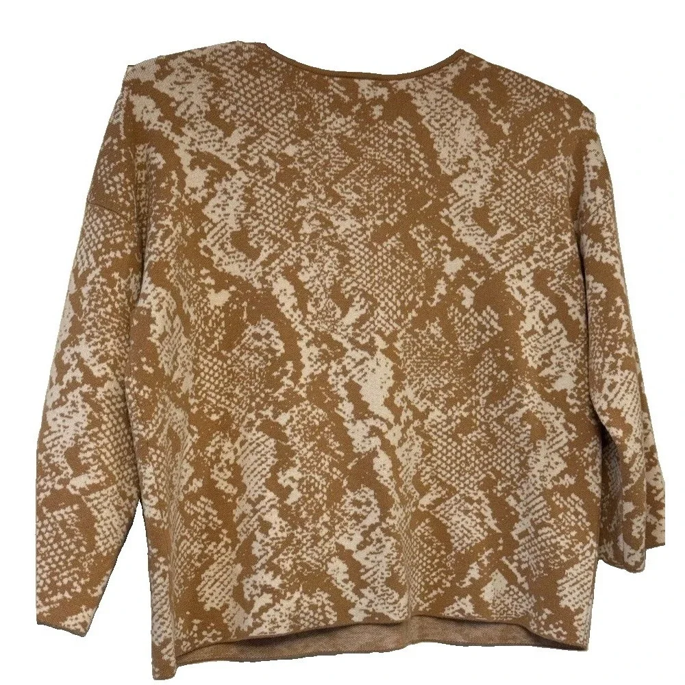 Ann Taylor Tan Snakeskin Print Sweater and Pencil Skirt Set Women‎ Small